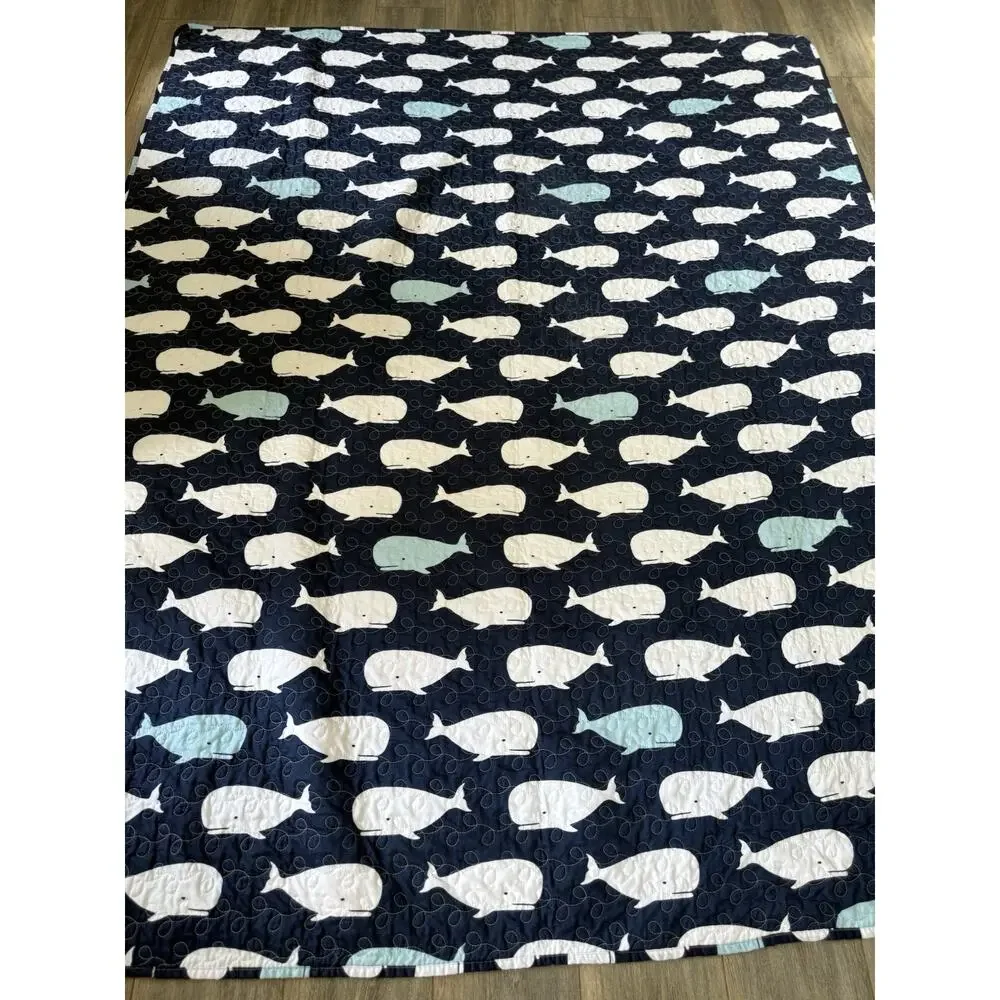 Lush Decor Whale Comforter Quilted Quilt Set Blue Size Twin Nautical Coastal